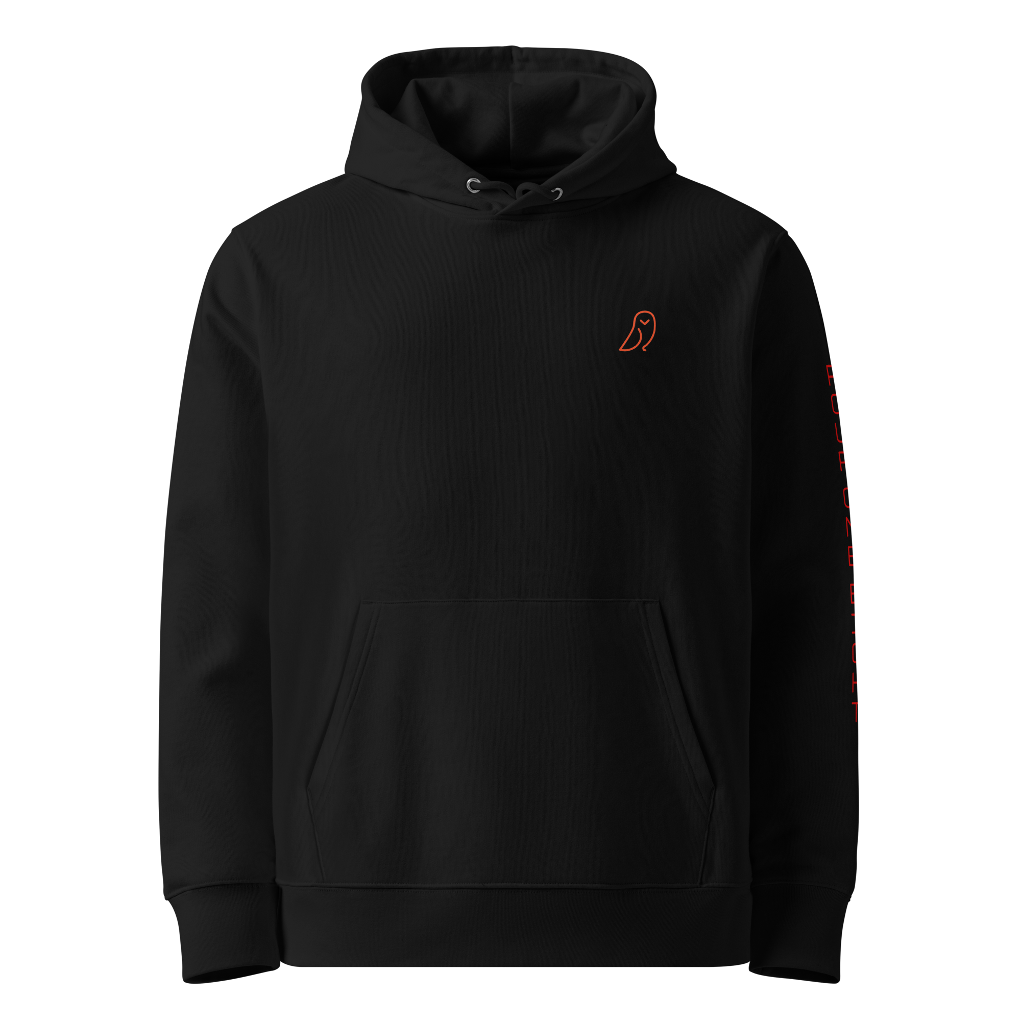 418 Bungee Red Sleave Hoodie Black