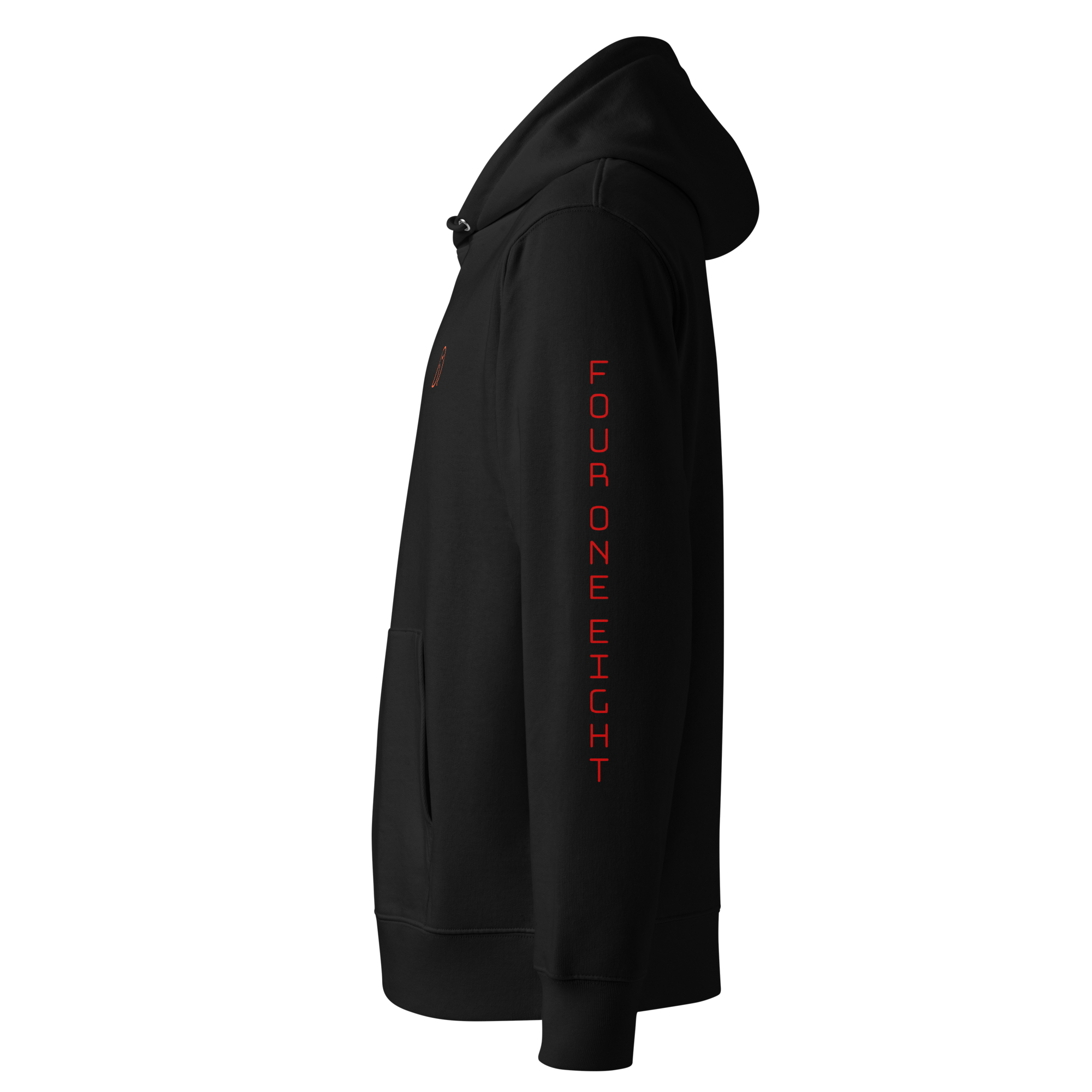 418 Bungee Red Sleave Hoodie Black