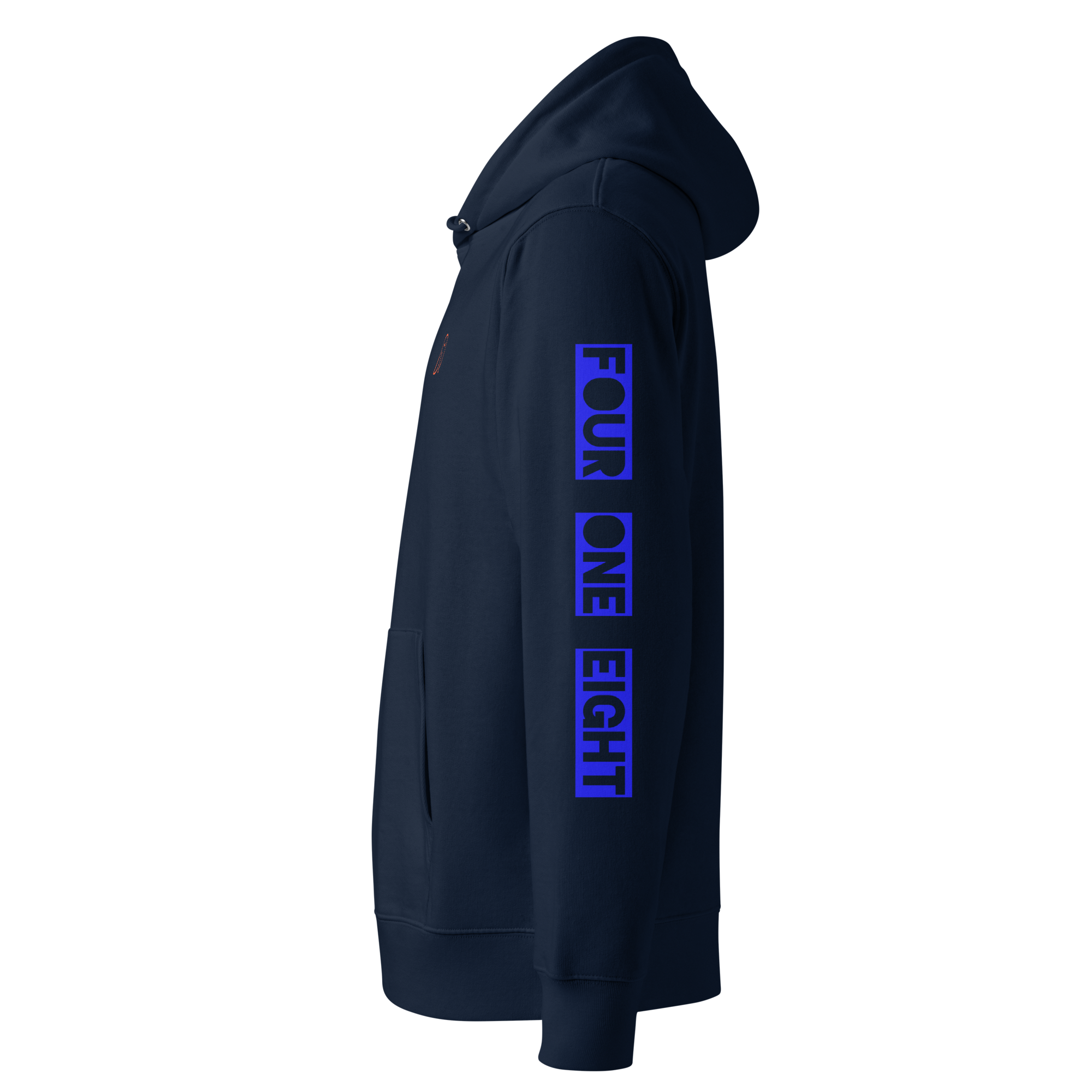 418 Bloc Blue Sleave Hoodie Navy