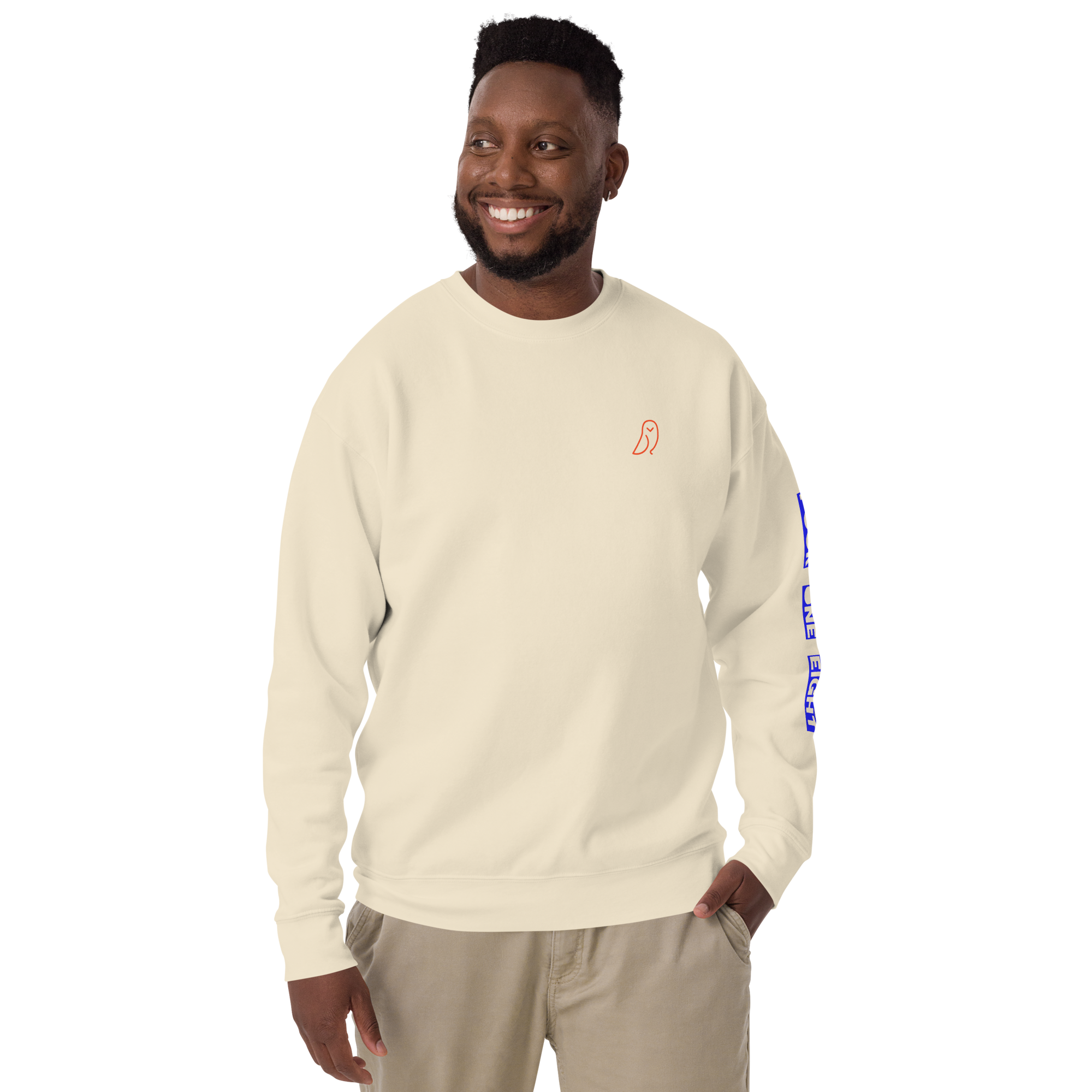 418 Bloc Blue Sleave Sweater Bone