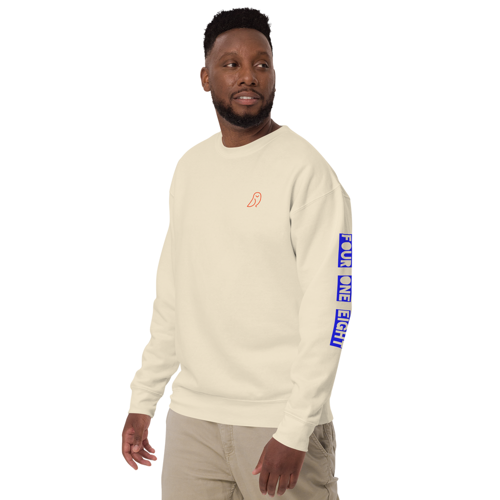 418 Bloc Blue Sleave Sweater Bone