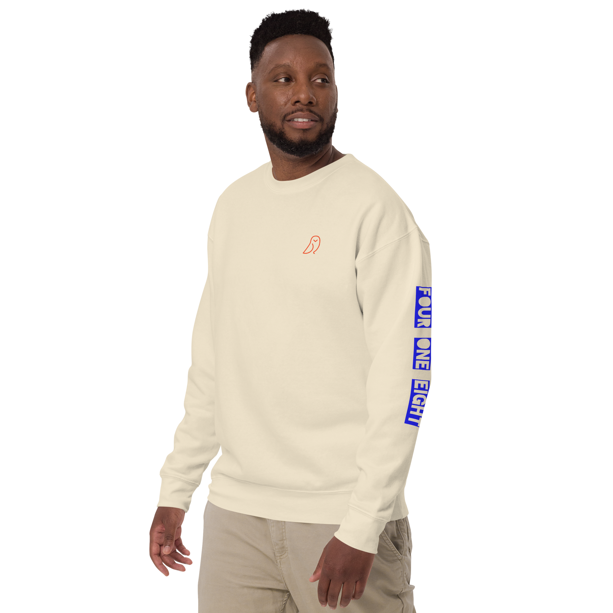 418 Bloc Blue Sleave Sweater Bone