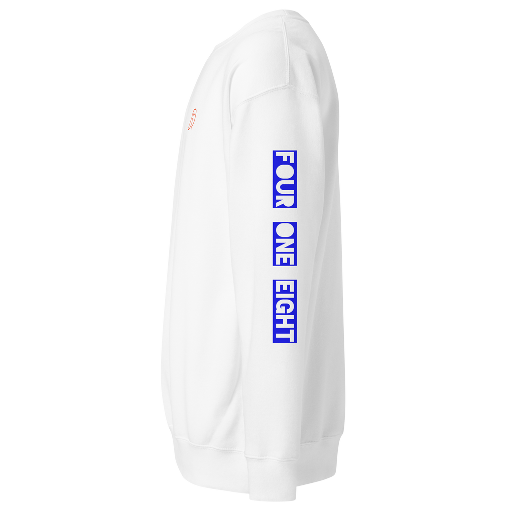 418 Bloc Blue Sleave Sweater White